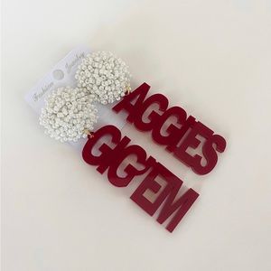 Acrylic Texas A&M Earrings